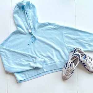 All in motion light blue cropped hoodie